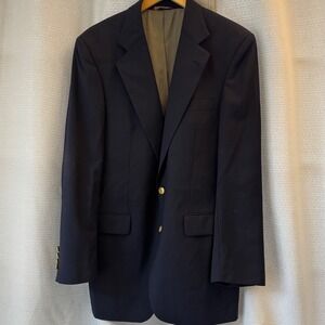 Vintage Cricketeer‎ Harris Tweed Blazer Sport Coat Navy Tailored Mens Size 44